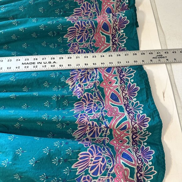 Anthony Richards Womens Dress Teal Floral Mandala 3X Cotton Short Sleeve Cotton - Picture 5 of 10